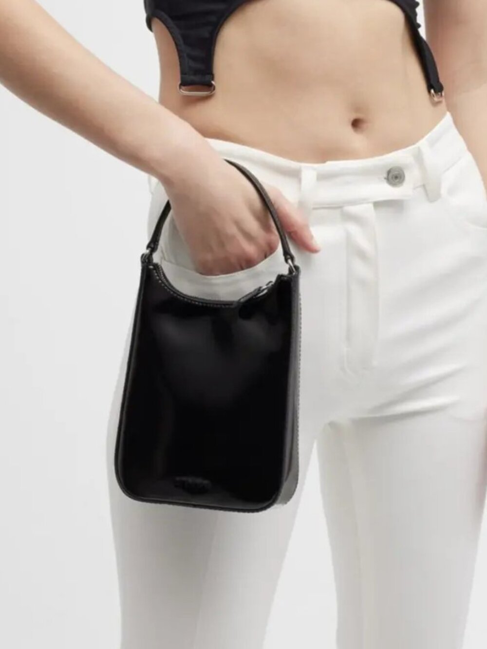 Staud Mini Alec Bag in Black